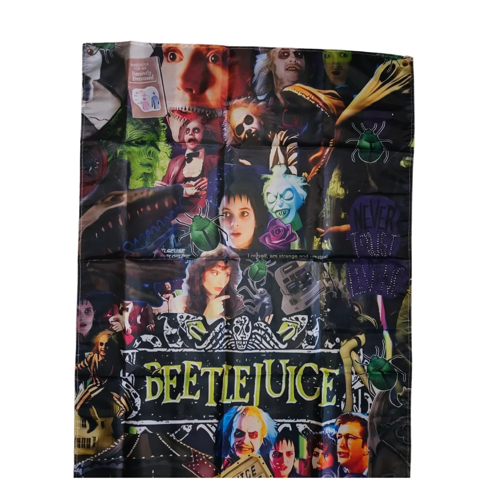 Colorful Beetlejuice Collage Halloween Door Decor